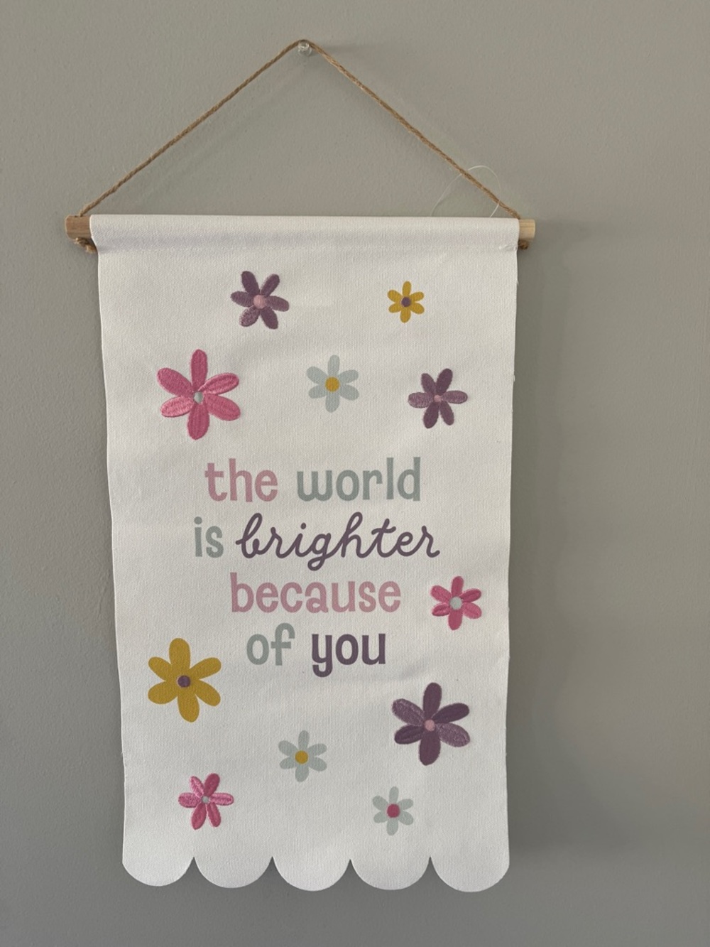Wall Hanging: World Is Brighter Because Of You🌺